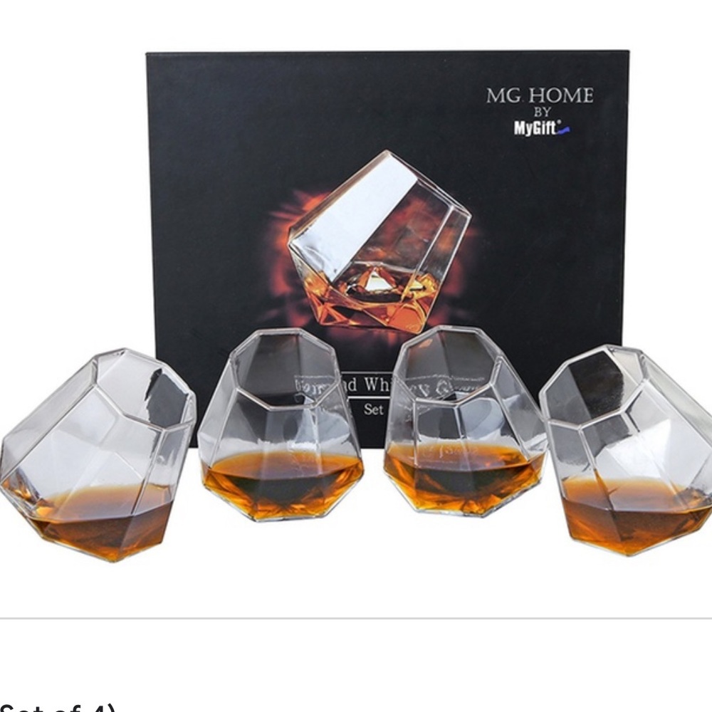 Crystal Whiskey Glass Set - Clear